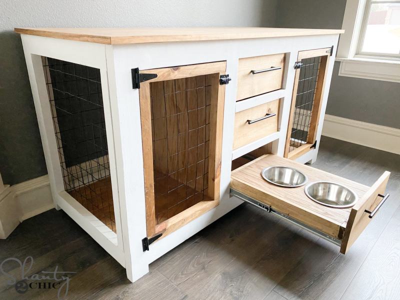 4 DIY Double Dog Crate Furniture Plans (With Pictures)