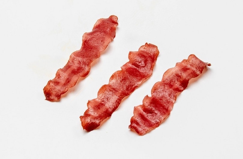 Top view of 3 turkey bacon strips