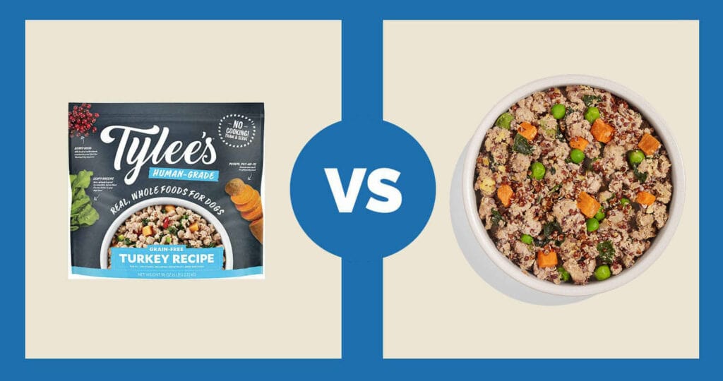 Tylees-Human-Grade-Turkey-Recipe-Frozen-Dog-Food-vs.-Spot-Tango-Turkey-Red-Quinoa