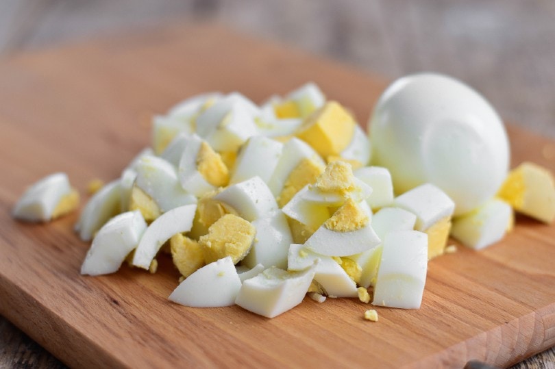 chopped boiled eggs