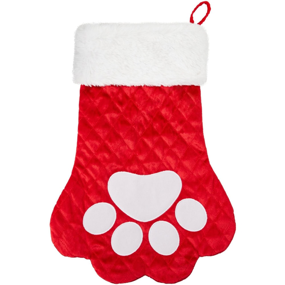 Frisco Quilted Paw Print Pet Stocking