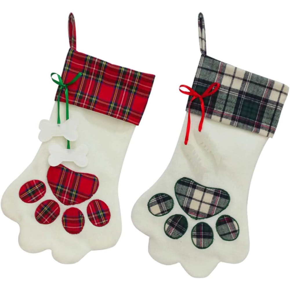 SherryDC Dog Cat Paw Christmas Stockings