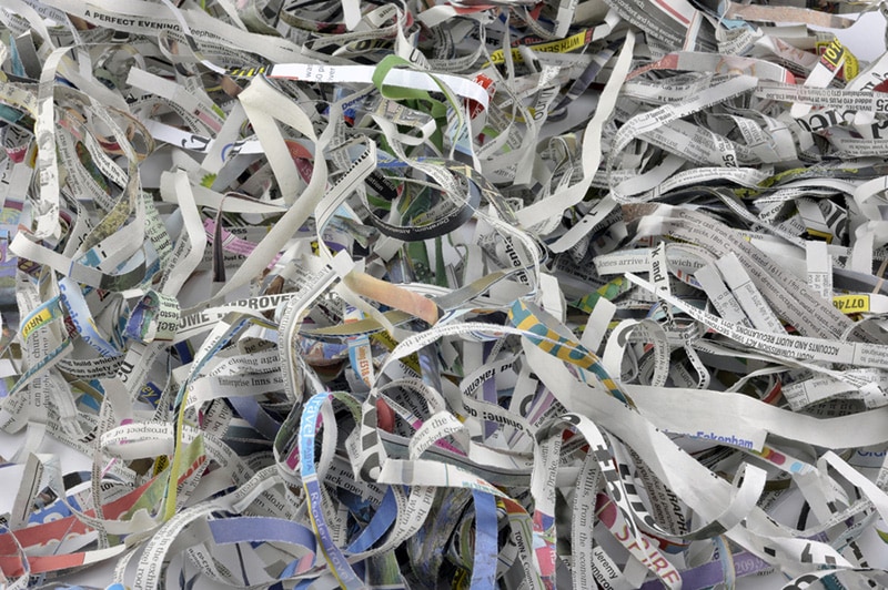 Shredded newspaper