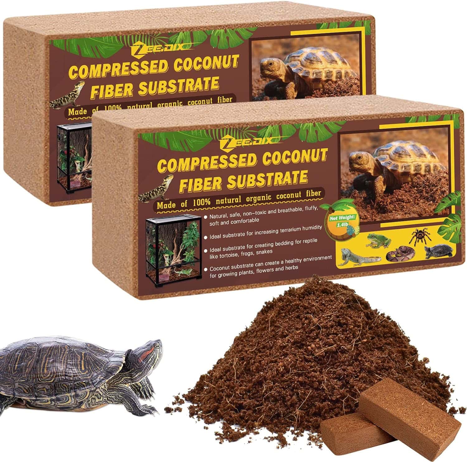 ZeeDix 2Pcs Compressed Coconut Fiber Substrate
