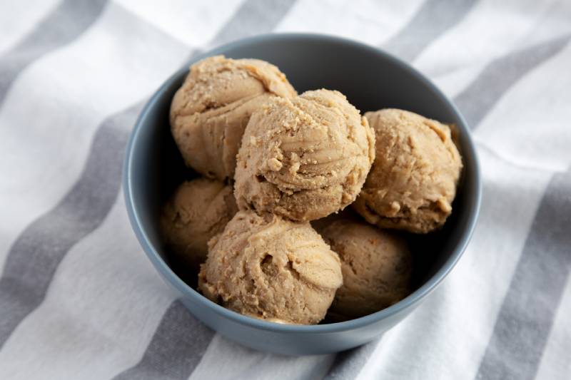 Homemade Peanut Butter Banana Ice Cream in a Bowl