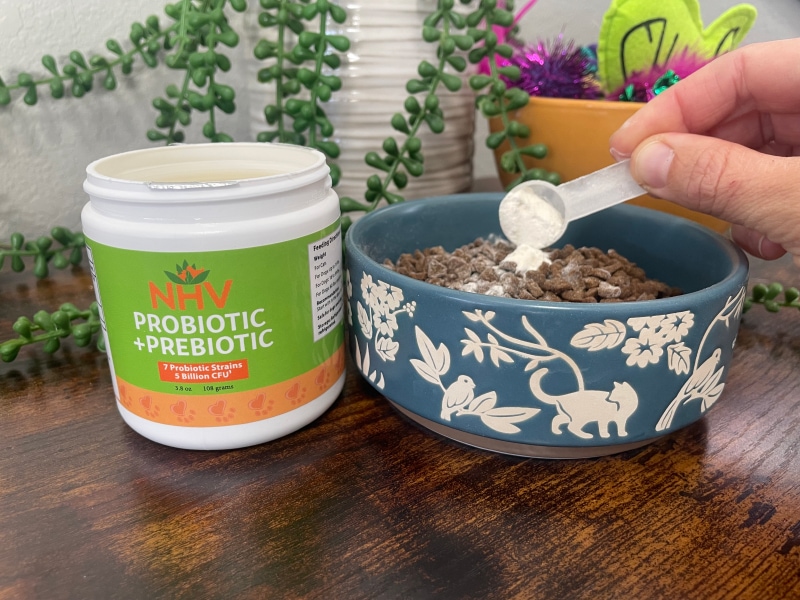 NHV Probiotic + Prebiotic - putting supplement on cat's food