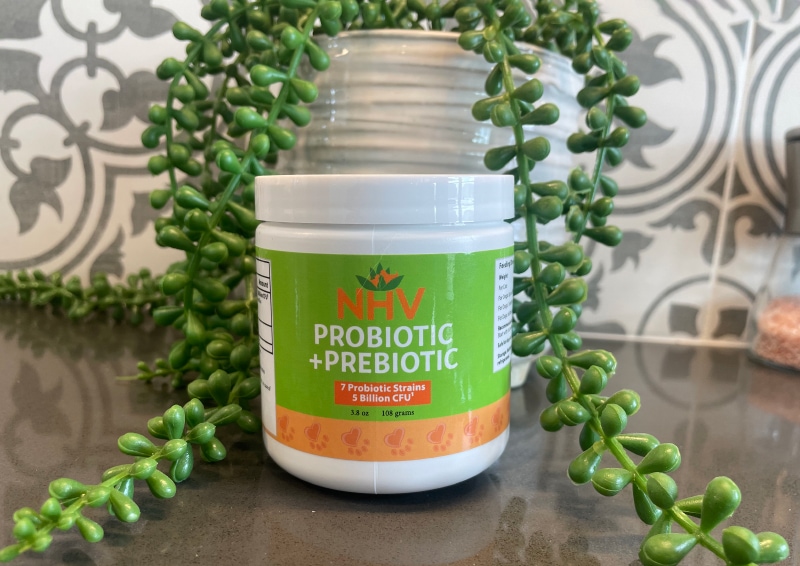 NHV Probiotic + Prebiotic - supplement bottle on the counter