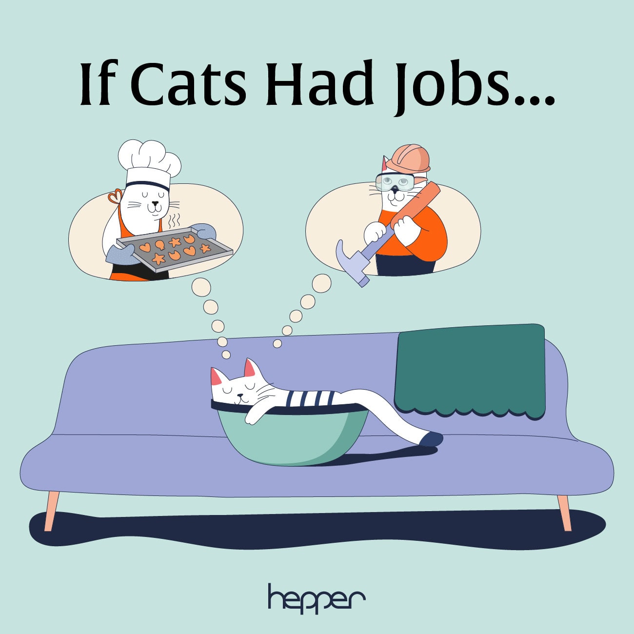 If Cats Had Jobs: Blue's Imaginary Careers